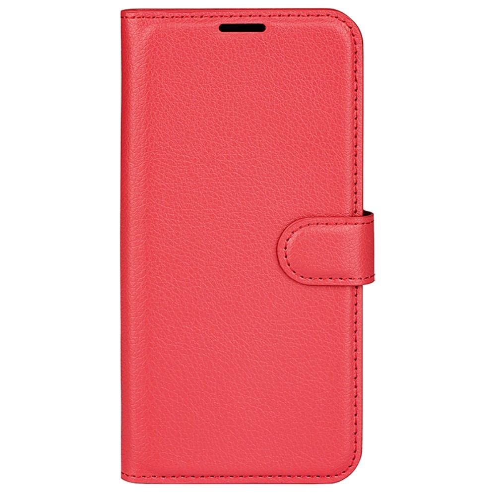 Litchi knížkové pouzdro na Samsung Galaxy S24+ - červené