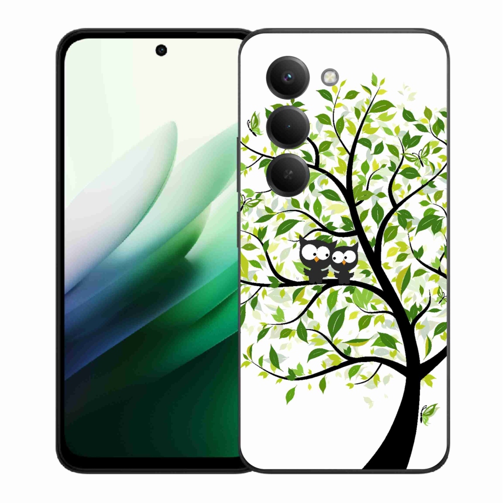 Gelový kryt mmCase na Xiaomi Redmi 15 5G (169mm) - sovičky na stromě