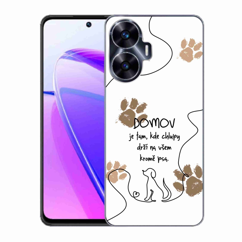 Gelový kryt mmCase na Realme C55 - psí motiv bílé pozadí