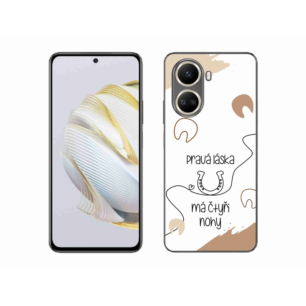 Gelový kryt mmCase na Huawei Nova 10 SE - koňský motiv bílé pozadí