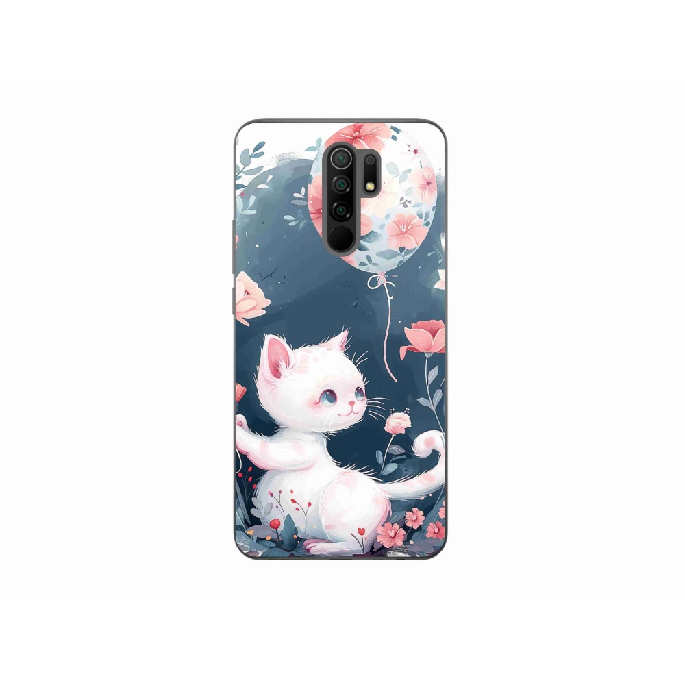 Gelový kryt mmCase na Xiaomi Redmi 9 - kotě s balónkem
