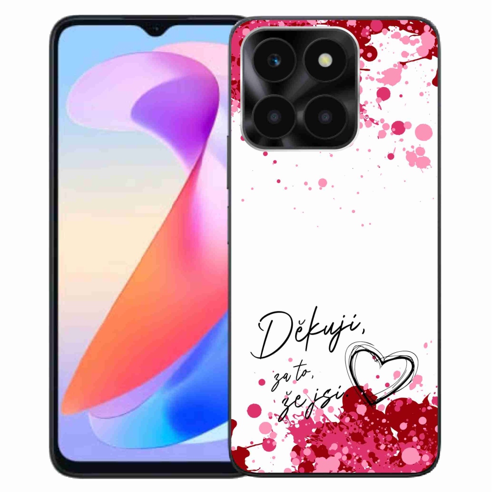 Gelový kryt mmCase na Honor X6a - zamilovaný text 2 bílé pozadí