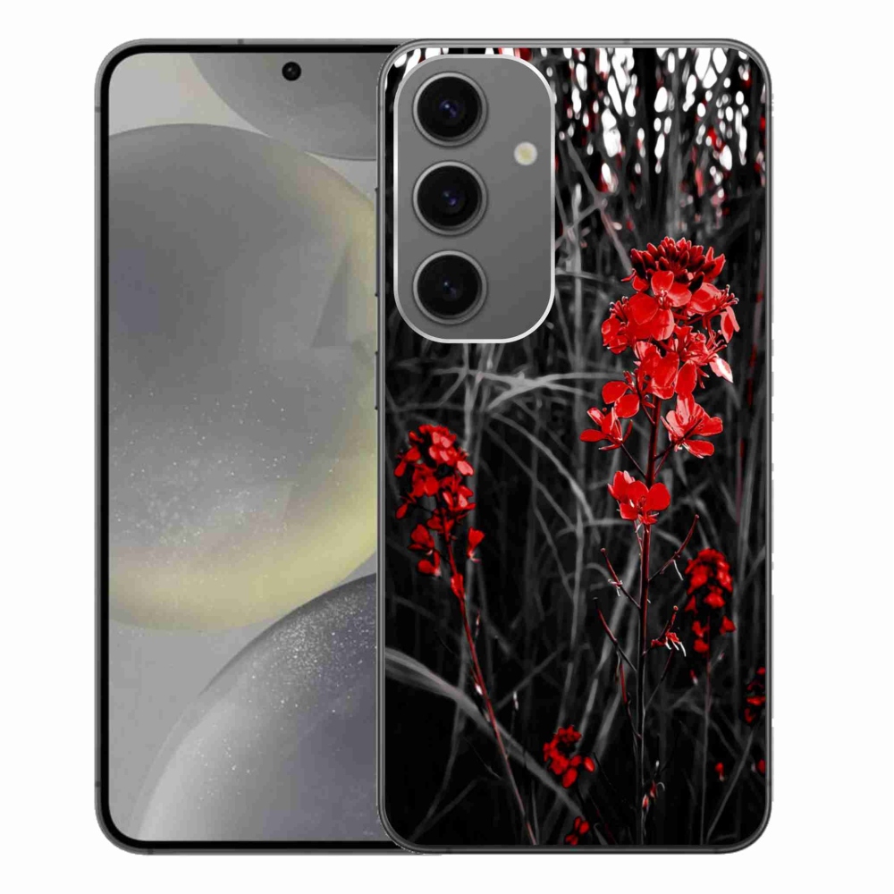 Gelový kryt mmCase na Samsung Galaxy S24+ - červená rostlina