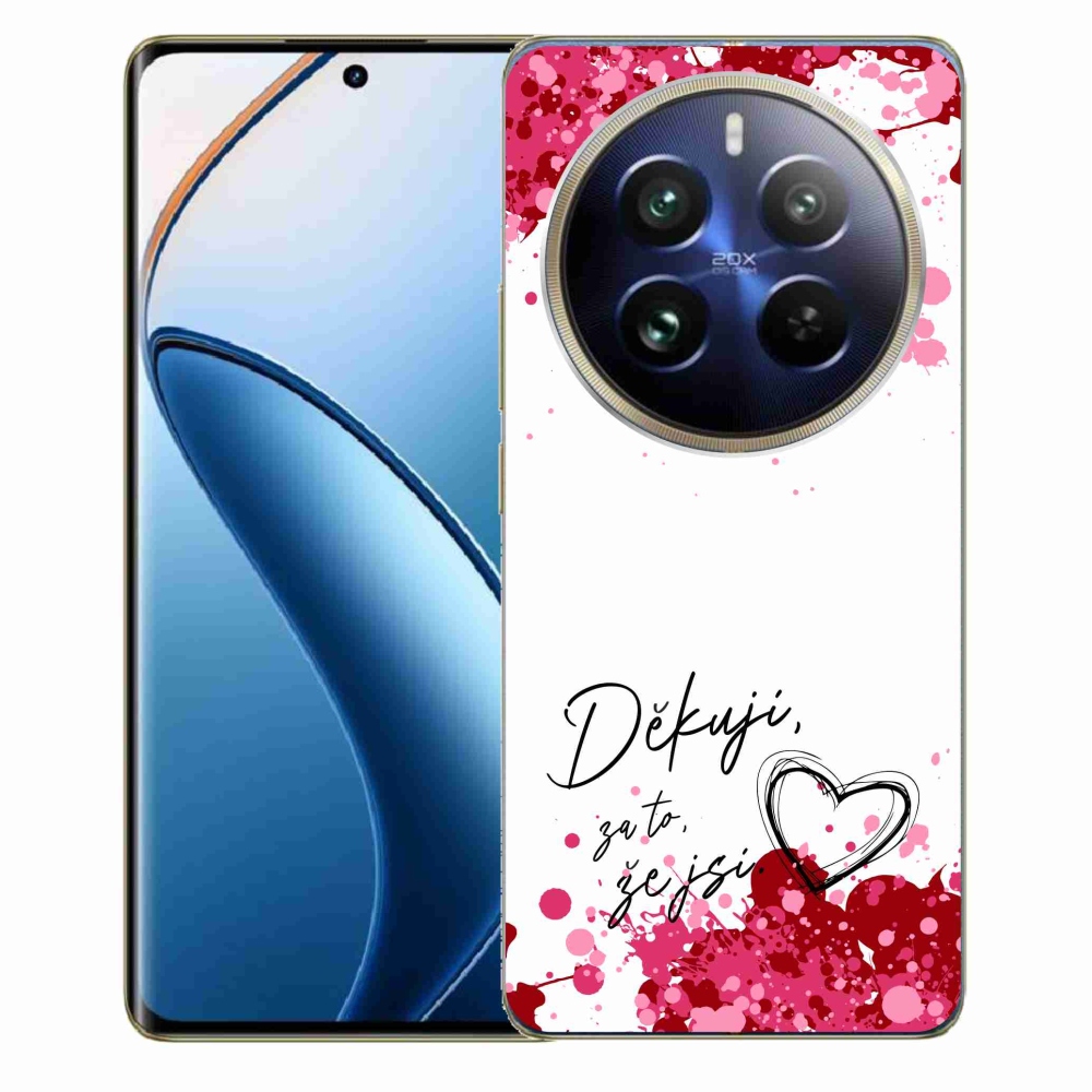 Gelový kryt mmCase na Realme 12 Pro 5G/12 Pro+ 5G - zamilovaný text 2 bílé pozadí