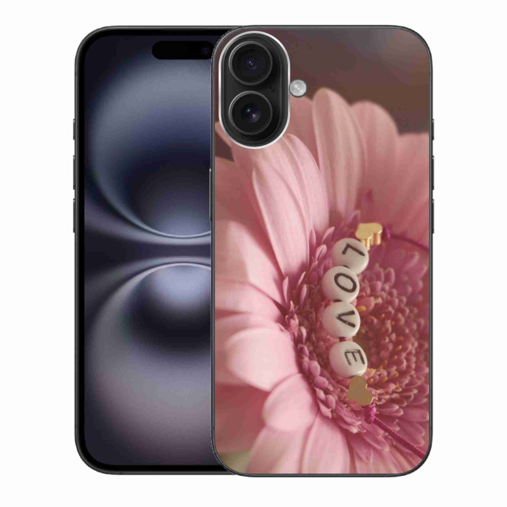 Gelový kryt mmCase na iPhone 16 Plus - přívěsek love