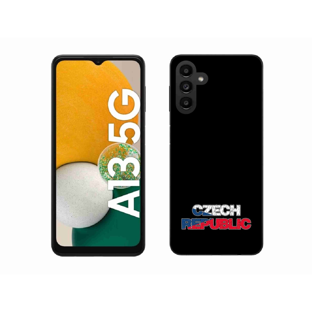 Gelový kryt mmCase na Samsung Galaxy A13 5G - Czech Republic černé pozadí