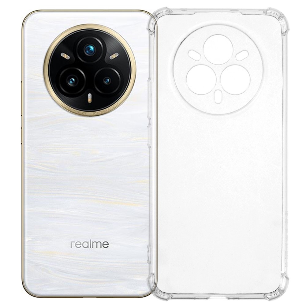 Průhledný gelový obal s vyztuženými rohy na Realme 14 Pro+ 5G