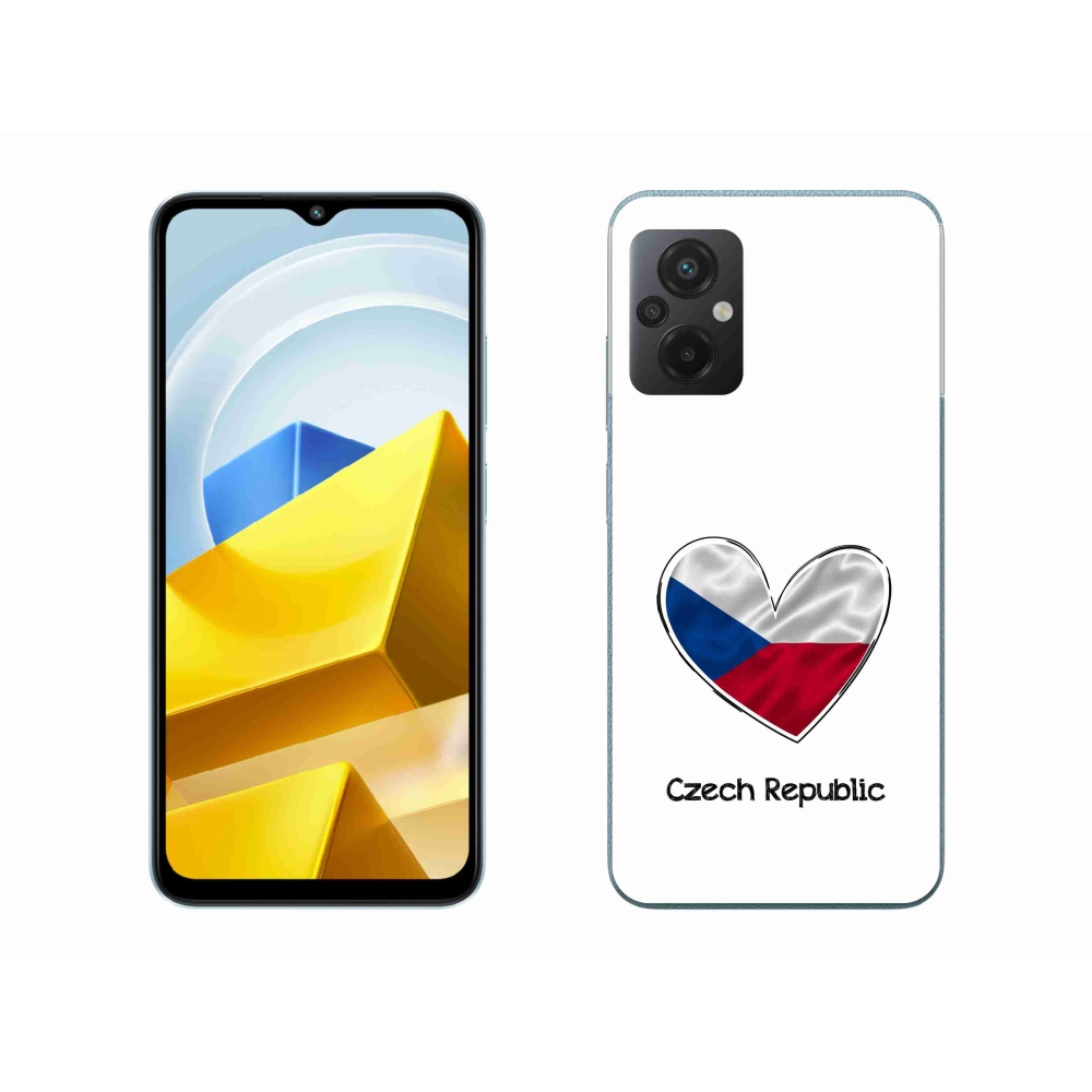 Gelový kryt mmCase na Xiaomi Poco M5 4G - vlajka srdce bílé pozadí