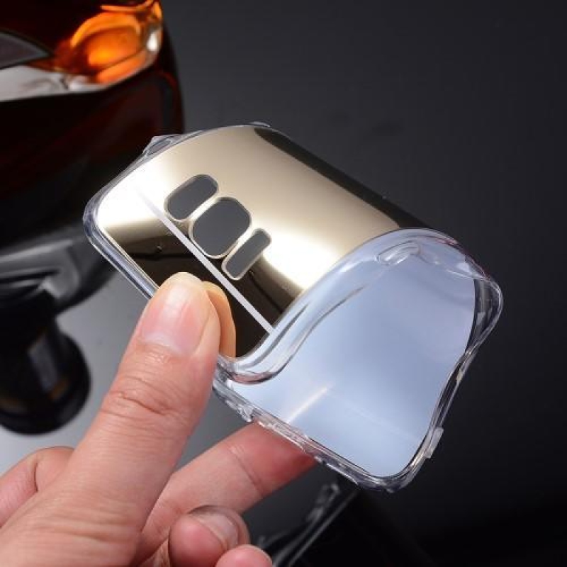 Zrcadlový gelový obal na Samsung Galaxy S8 Plus - stříbrný