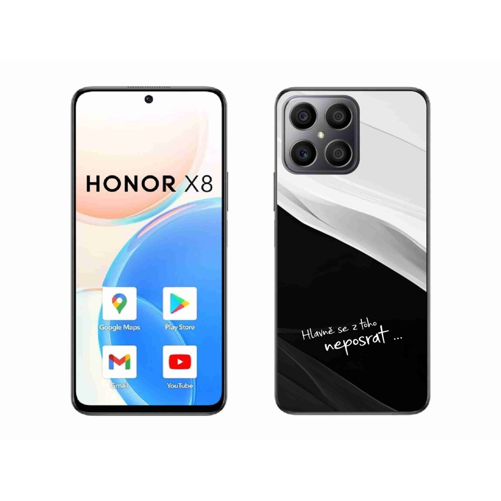 Gelový kryt mmCase na Honor X8 4G - vtipný text 13 černobílé pozadí