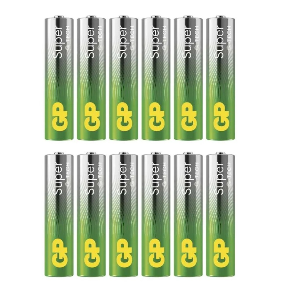 Alkalická baterie GP Super AAA (LR03) - 12ks
