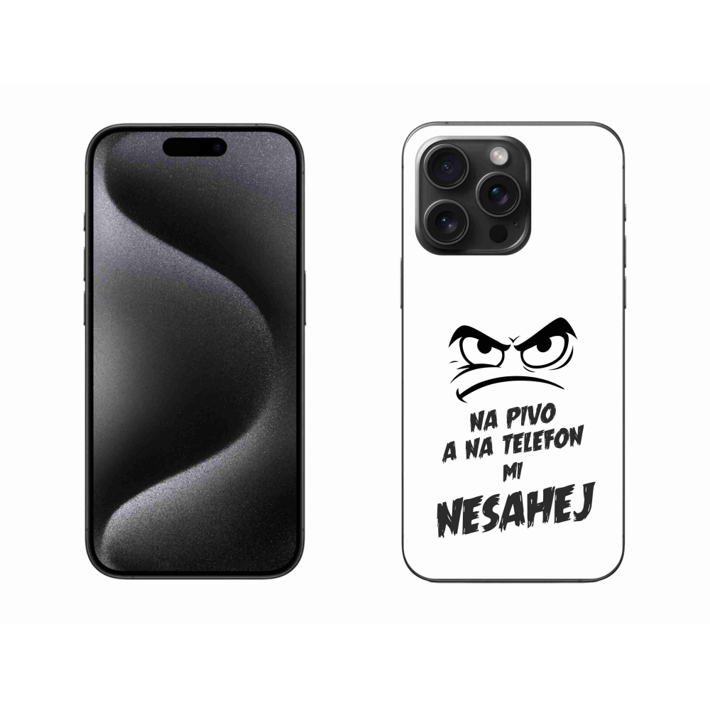 Gelový kryt mmCase na iPhone 15 Pro Max - pivní motiv 2 bílé pozadí