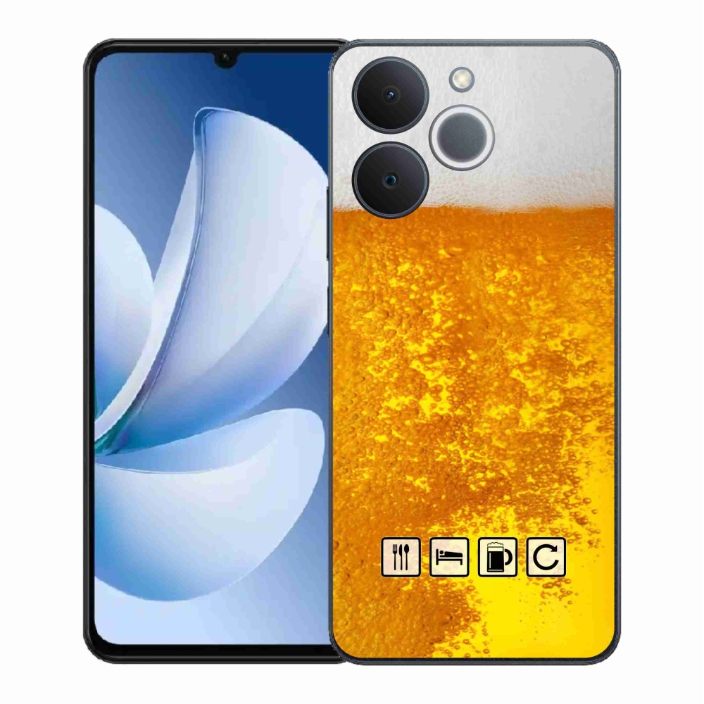 Gelový kryt mmCase na Realme Note 70T - pivní motiv 3