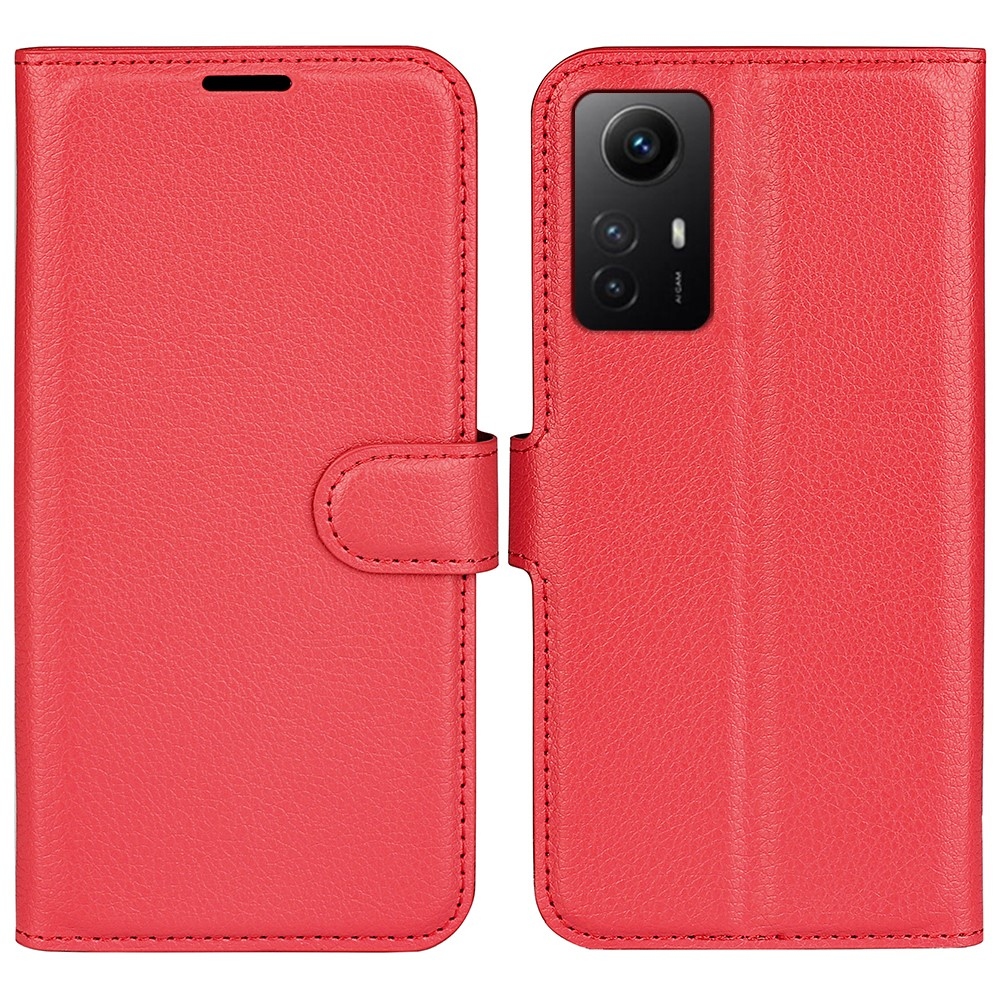 Litchi knížkové pouzdro na Xiaomi Redmi Note 12S - červené