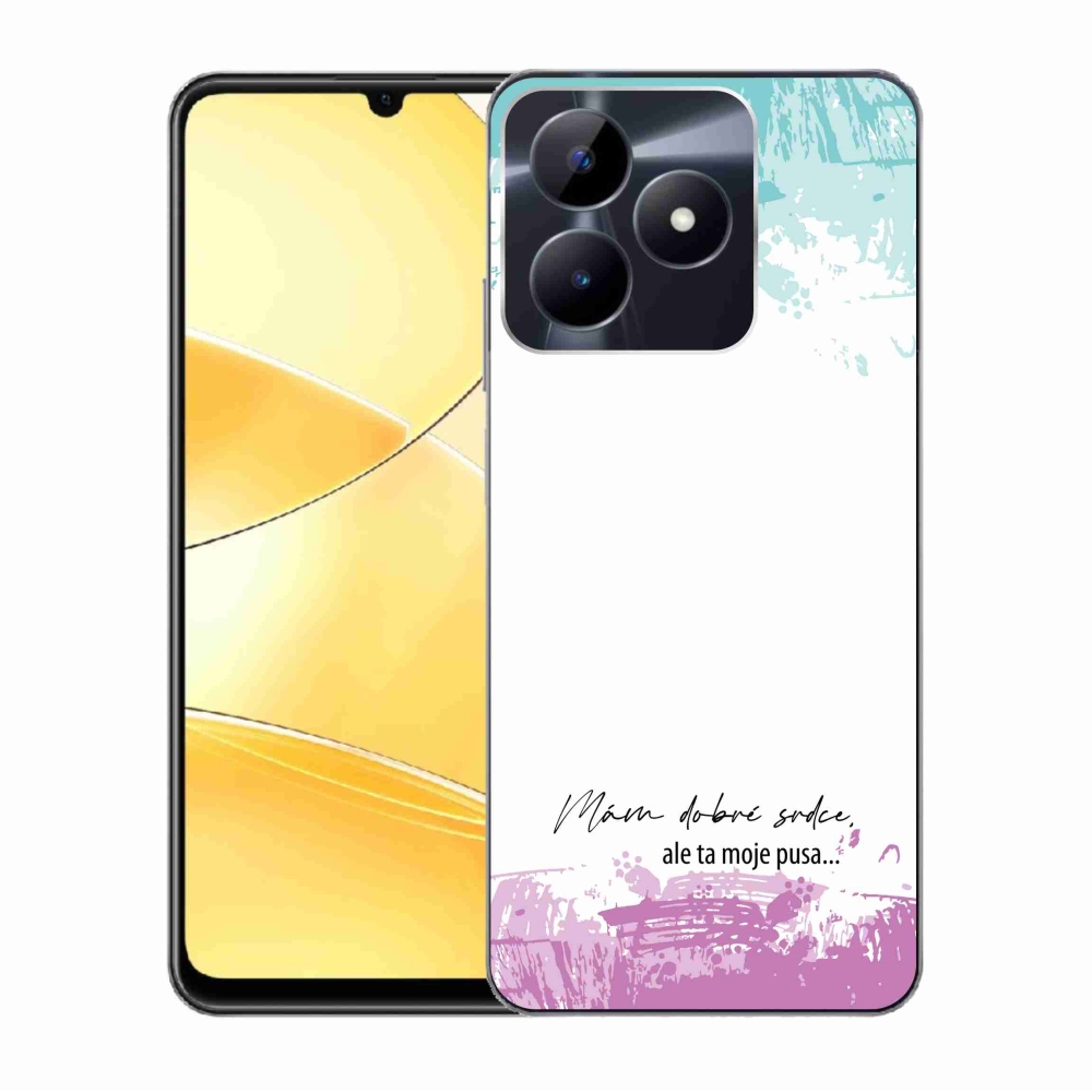 Gelový kryt mmCase na Realme C51/C53 - vtipný text 3 bílé pozadí