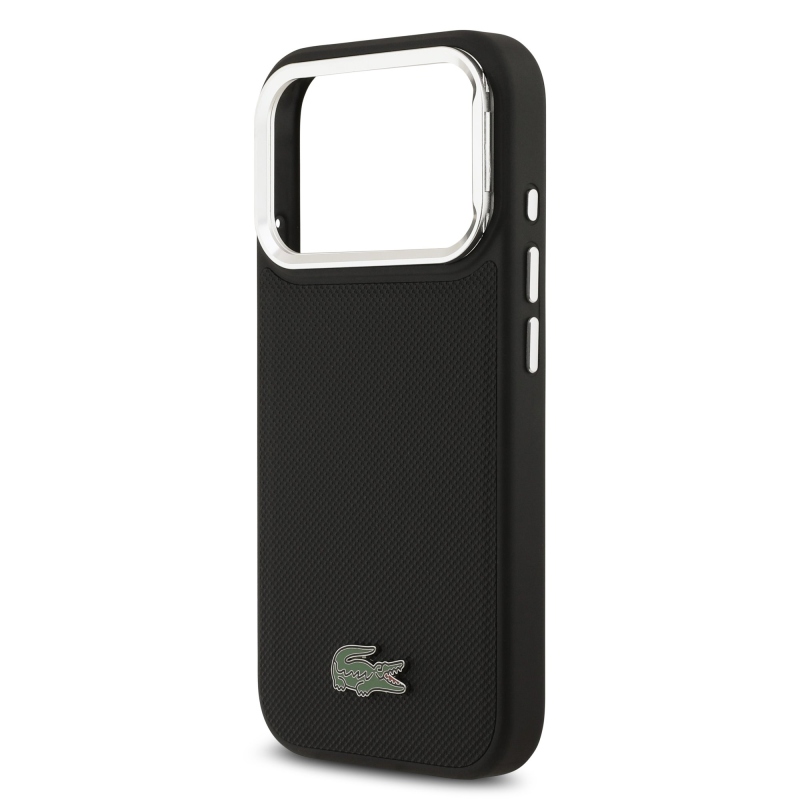 Lacoste Iconic Petit Pique Camera Stand MagSafe Zadní Kryt pro iPhone 17 Pro Black
