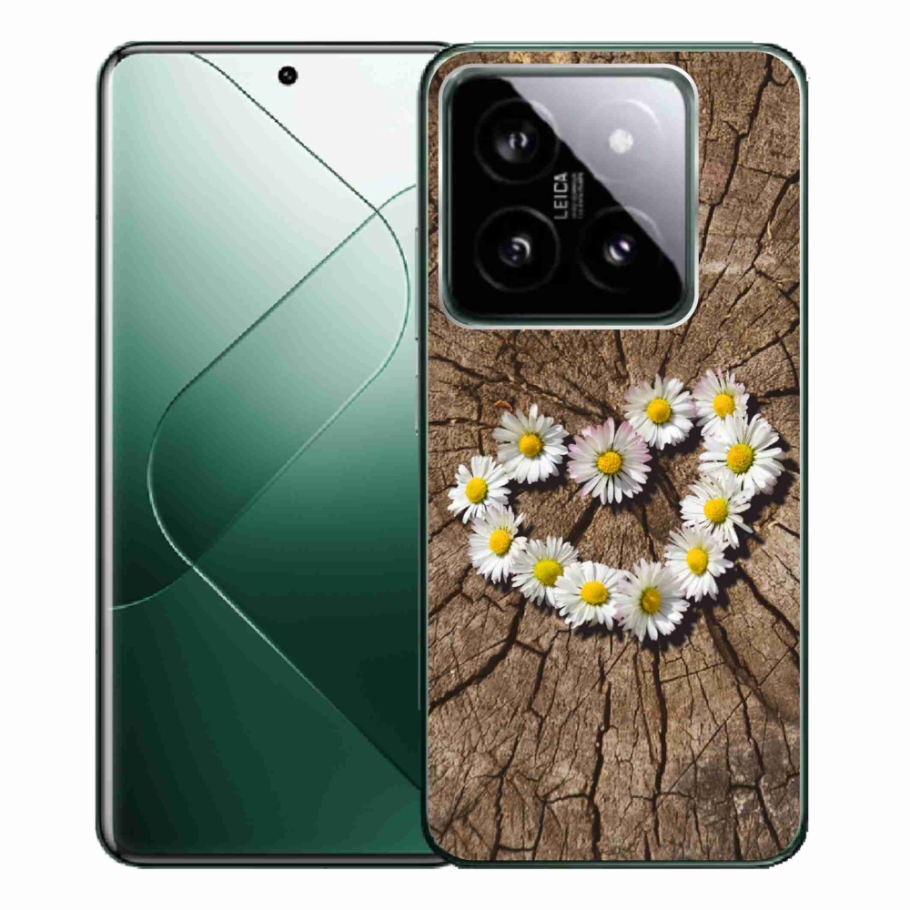 Gelový kryt mmCase na Xiaomi 14 Pro - srdce z kopretin