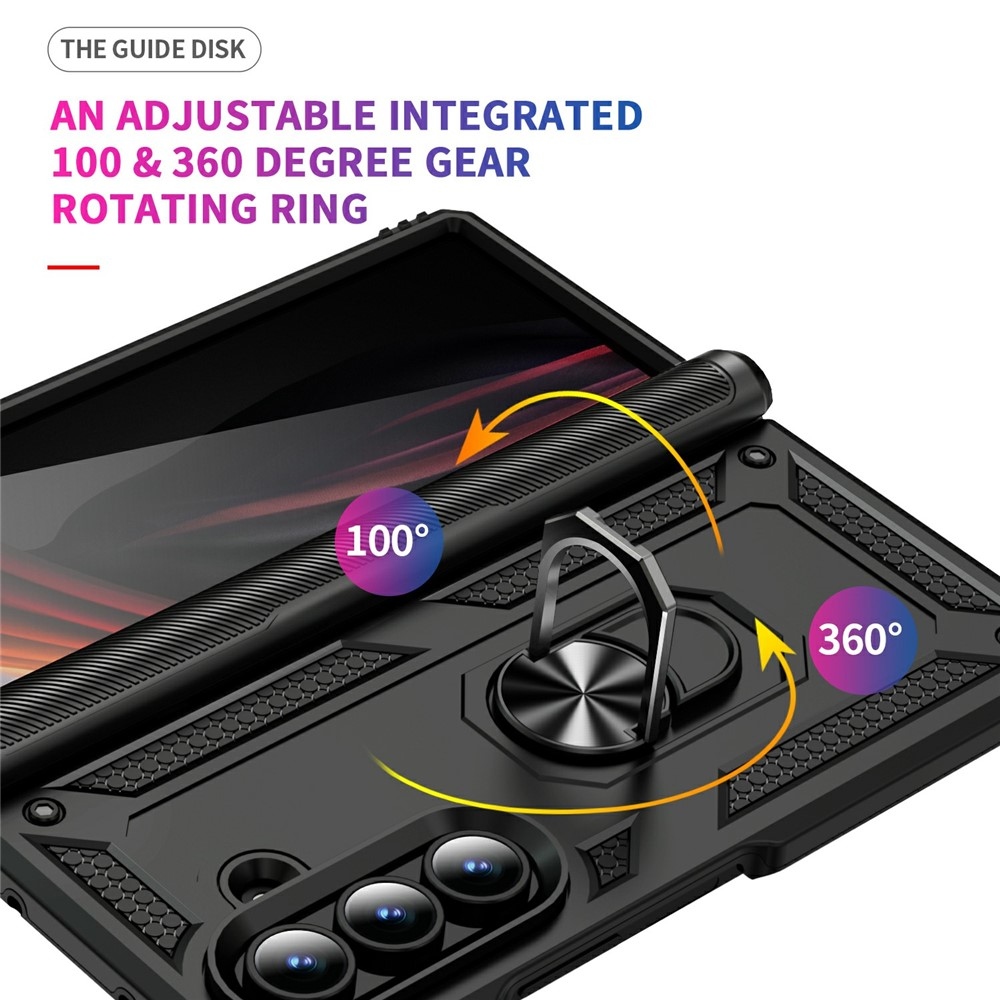 Ring odolný kryt na Samsung Galaxy Z Fold7 5G - černý