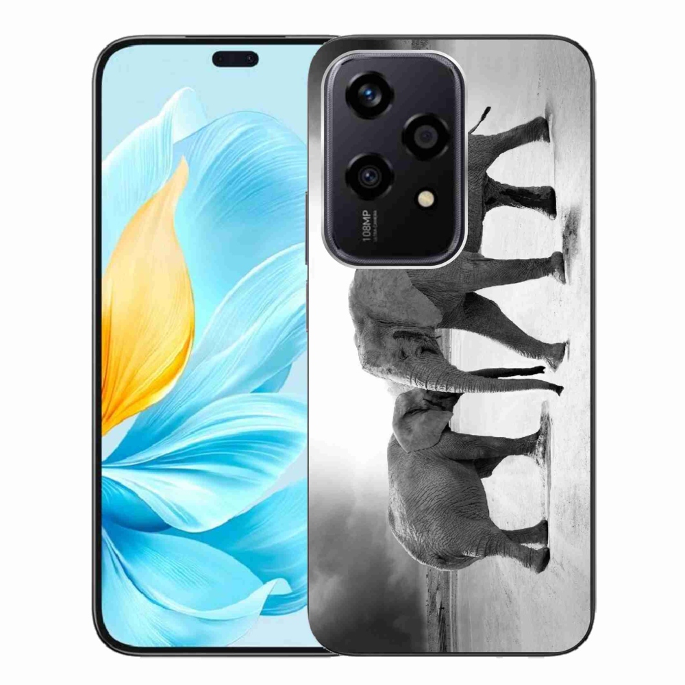 Gelový kryt mmCase na Honor 200 Lite 5G - černobílí sloni