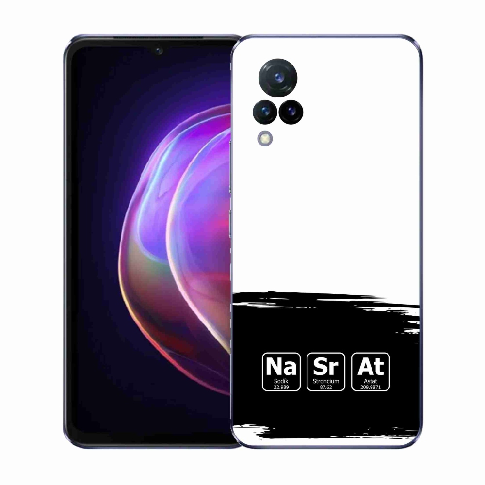 Gelový kryt mmCase na Vivo V21 4G/5G - chemické prvky černobílé pozadí