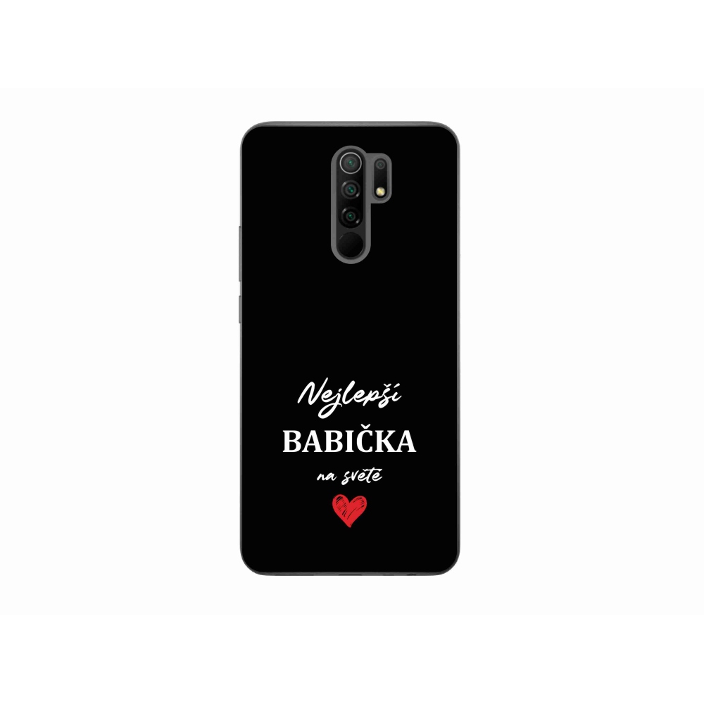 Gelový kryt mmCase na Xiaomi Redmi 9 - nejlepší babička 1 černé pozadí