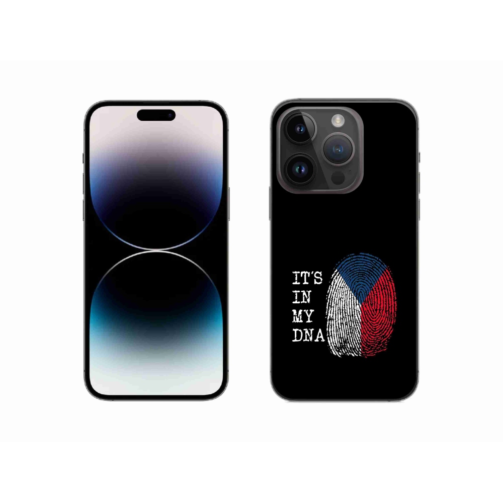 Gelový kryt mmCase na iPhone 14 Pro 6.1 - vlajka otisk prstu černé pozadí