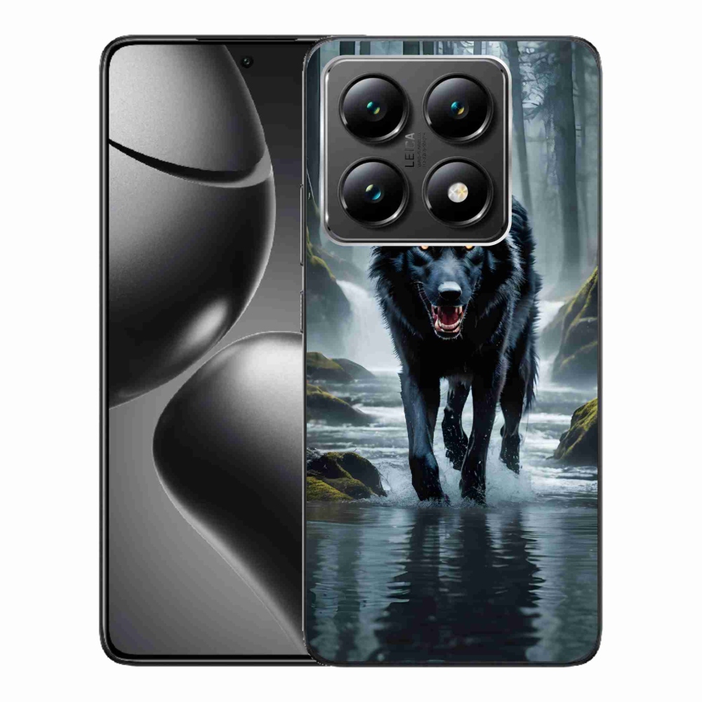 Gelový kryt mmCase na Xiaomi 14T - černý vlk