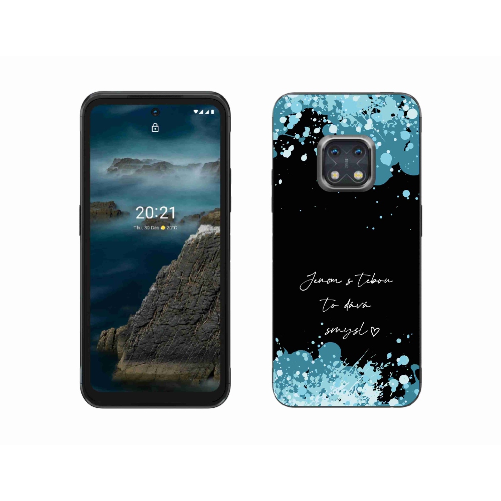 Gelový kryt mmCase na Nokia XR20 - zamilovaný text černé pozadí
