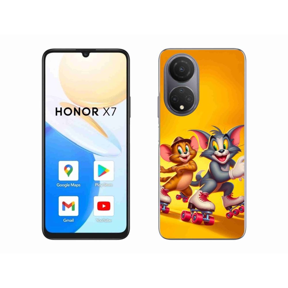 Gelový kryt mmCase na Honor X7 - tom a jerry