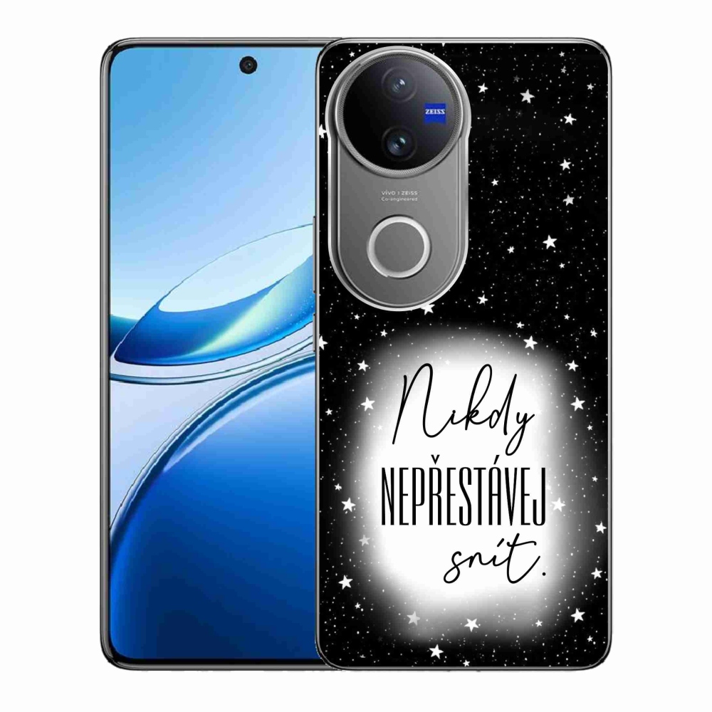 Gelový kryt mmCase na Vivo V50 5G - citát 1 bíločerné pozadí