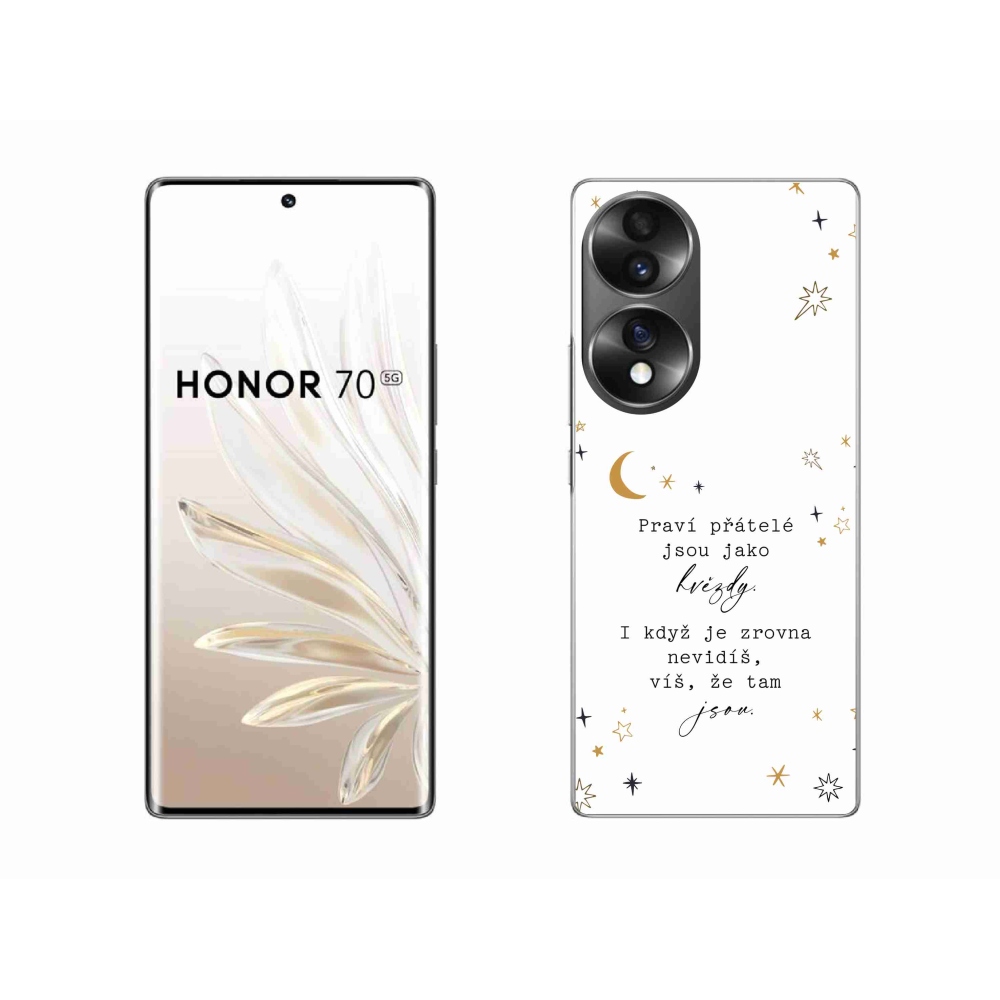Gelový kryt mmCase na Honor 70 - citát 6 bílé pozadí