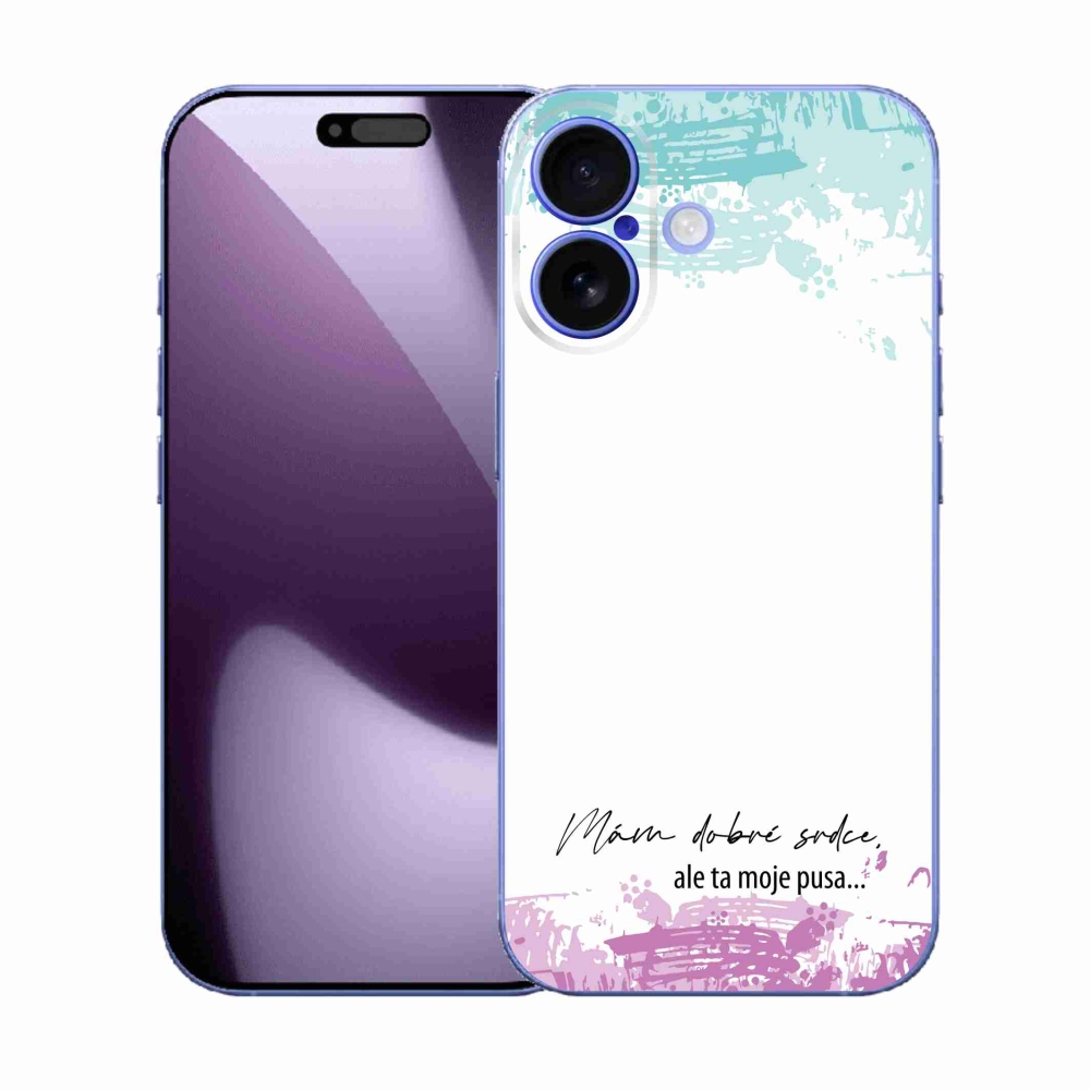 Gelový kryt mmCase na iPhone 17 - vtipný text 3 bílé pozadí