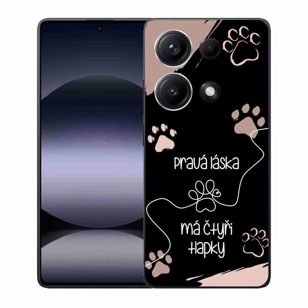 Gelový kryt mmCase na Xiaomi Redmi Note 14S - psí motiv 1 černé pozadí