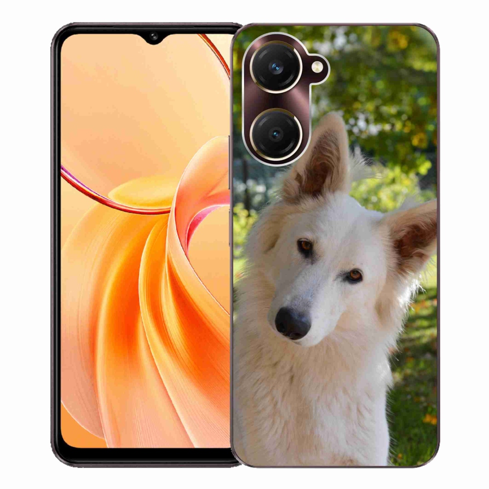 Gelový kryt mmCase na Vivo Y28s 5G - bílý švýcarský ovčák 1