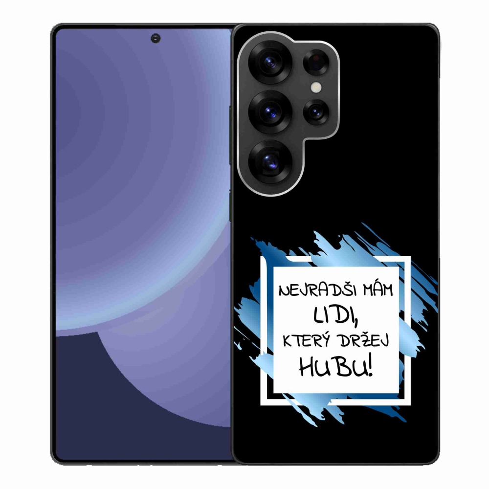 Gelový kryt mmCase na Samsung Galaxy S25 Ultra - vtipný text 7 bíločerné pozadí