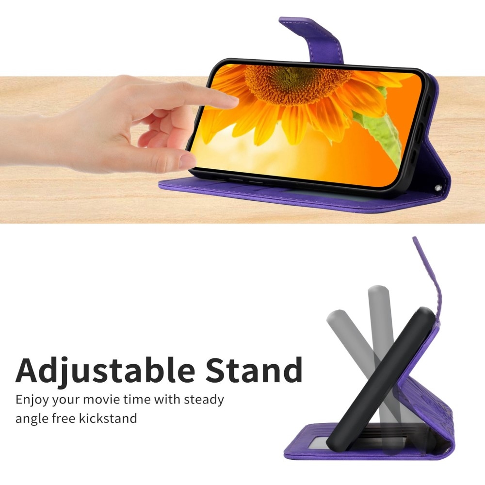 Sunflower knížkové pouzdro na Vivo X80 Lite - tmavěfialové