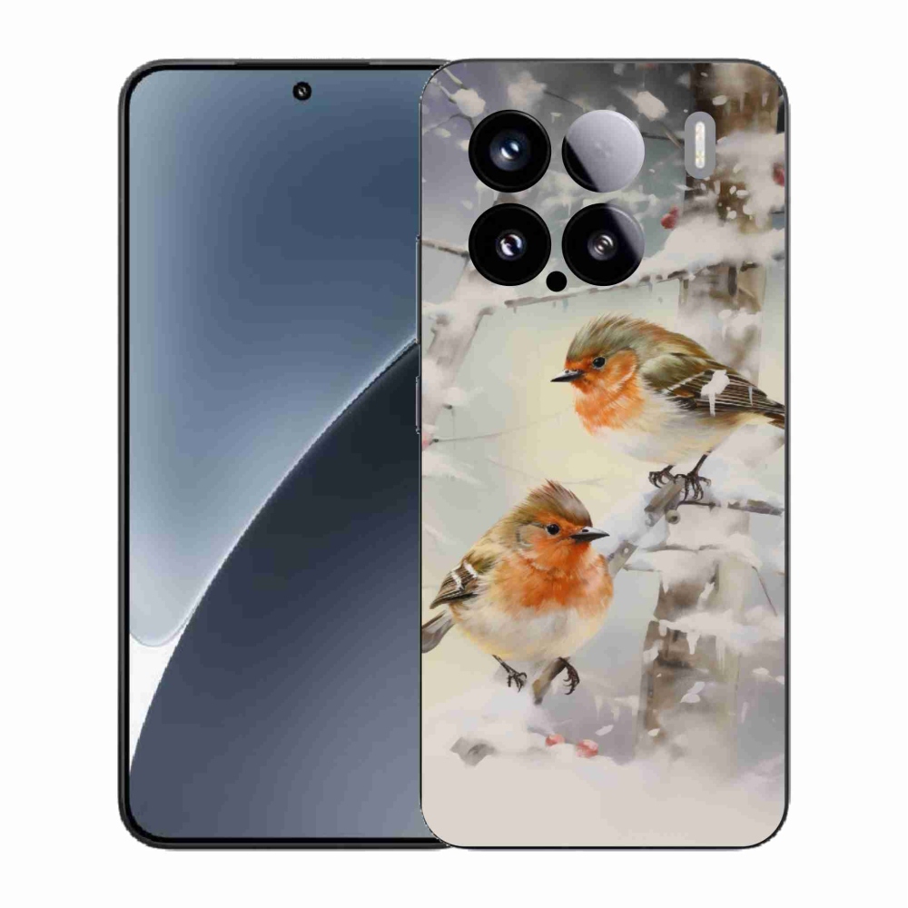 Gelový kryt mmCase na Xiaomi 15 - ptáčci v zimě
