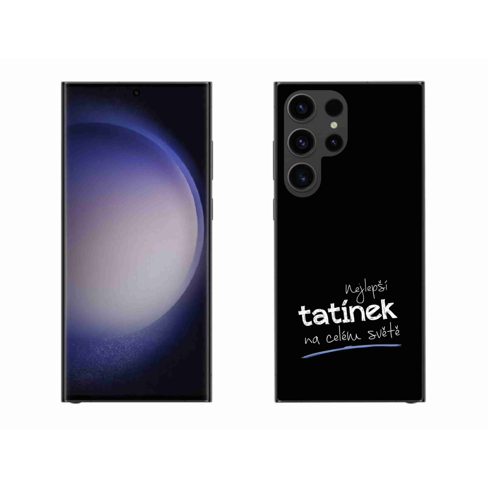 Gelový kryt mmCase na Samsung Galaxy S23 Ultra 5G - nejlepší tatínek 4 černé pozadí