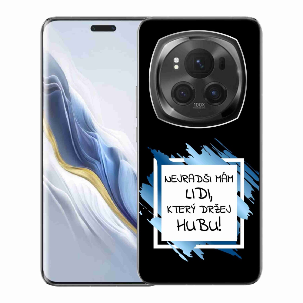 Gelový kryt mmCase na Honor Magic 6 Pro 5G - vtipný text 7 bíločerné pozadí