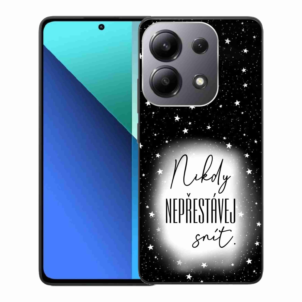 Gelový kryt mmCase na Xiaomi Redmi Note 13 - citát 1 bíločerné pozadí