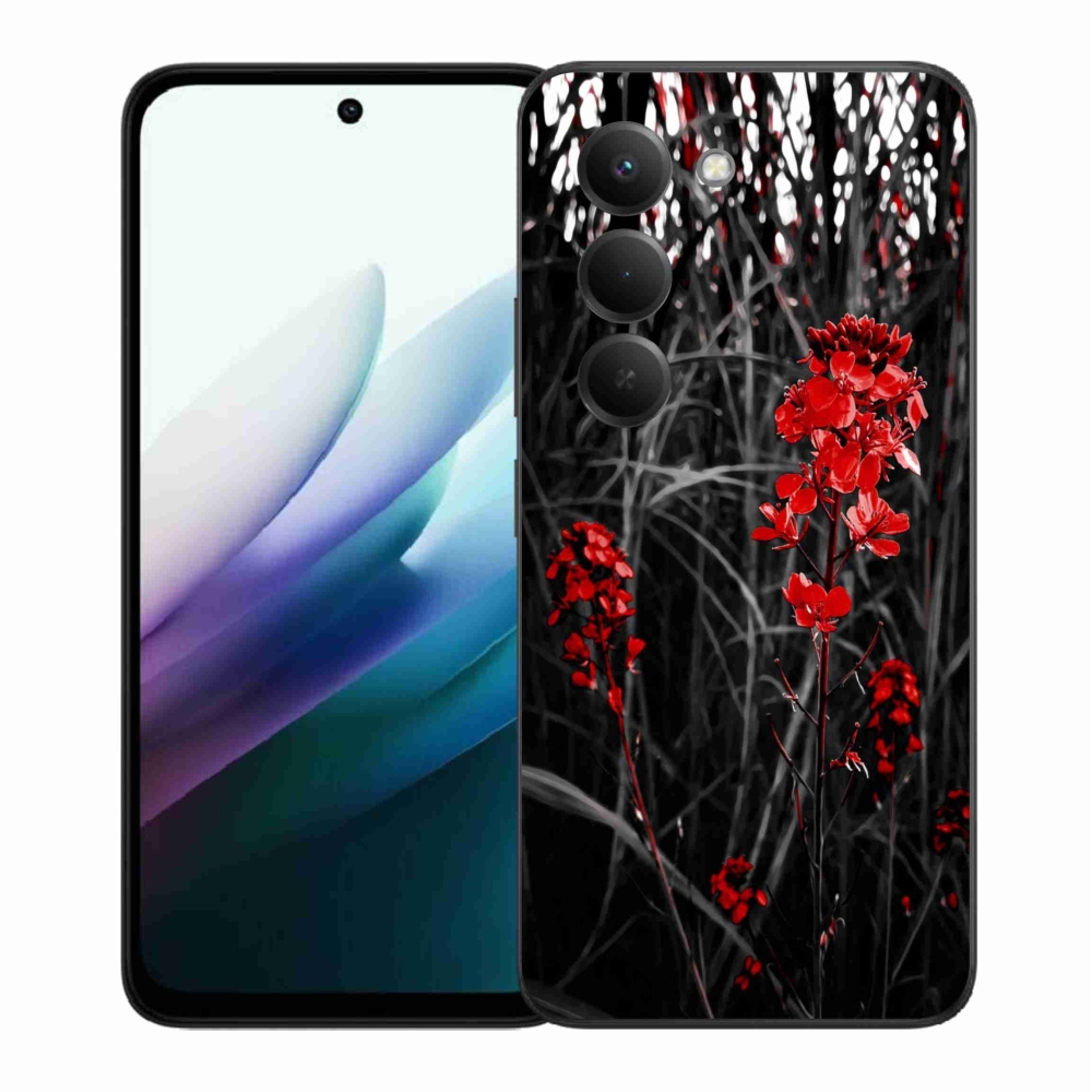 Gelový kryt mmCase na Xiaomi Redmi 15 4G/5G (171mm) - červená rostlina