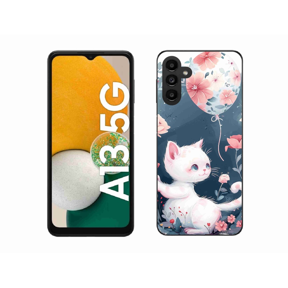 Gelový kryt mmCase na Samsung Galaxy A13 5G - kotě s balónkem