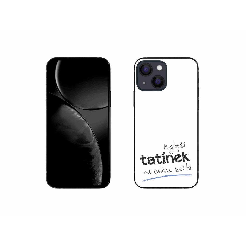 Gelový kryt mmCase na iPhone 13 mini 5.4 - nejlepší tatínek 4 bílé pozadí