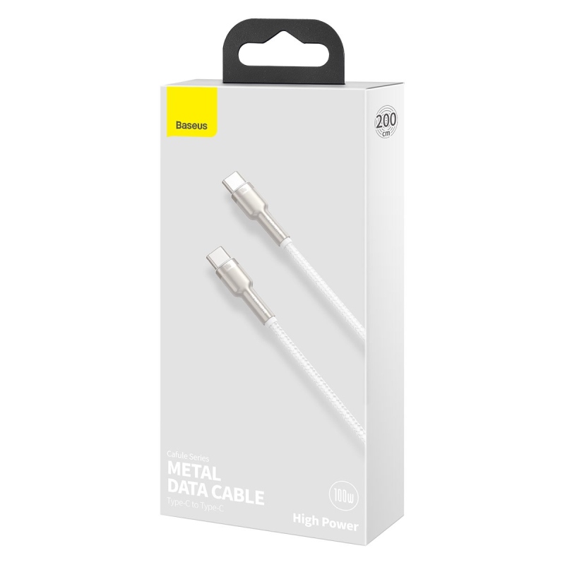 Baseus Cafule Metal Series Datový Kabel USB-C - USB-C 100W 2m White