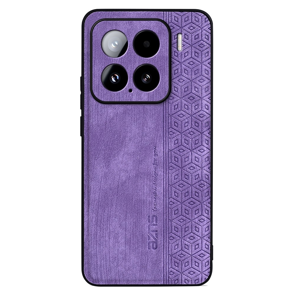 AZNS gelový obal potažený PU kůží pro mobil Xiaomi 15 - fialový