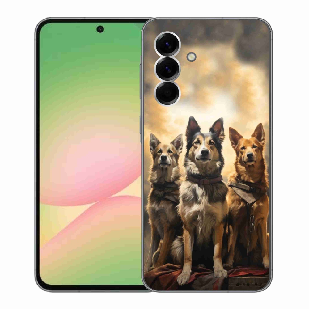 Gelový kryt mmCase na Samsung Galaxy A56 5G - tři psi