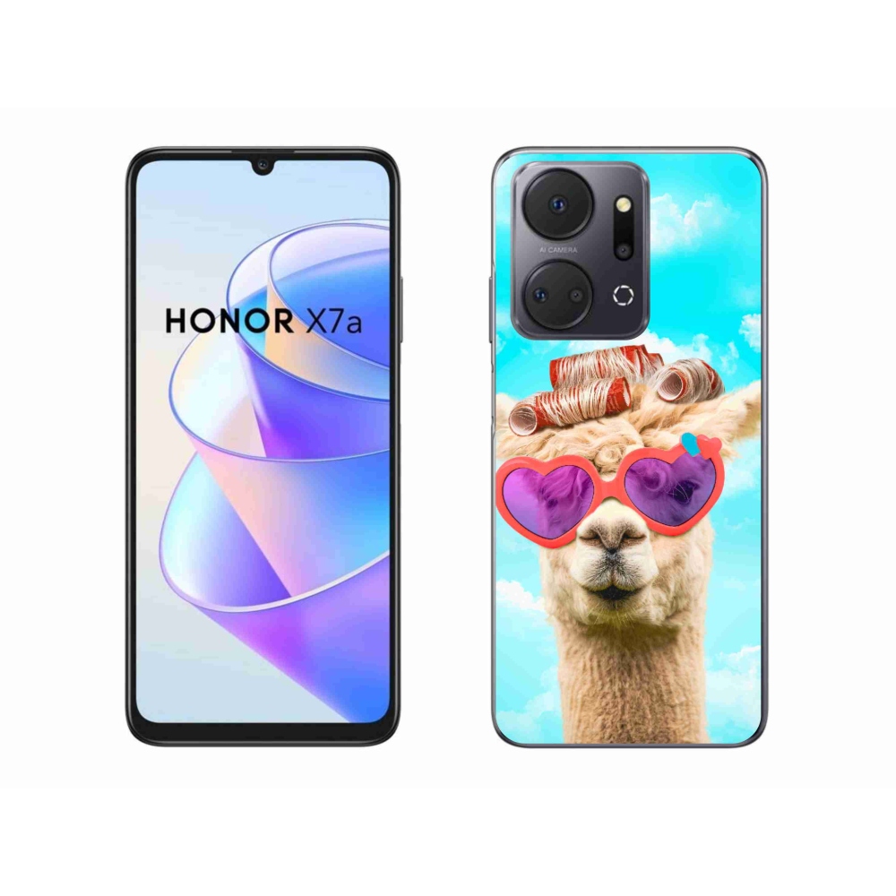 Gelový kryt mmCase na Honor X7a - lama s brýlemi