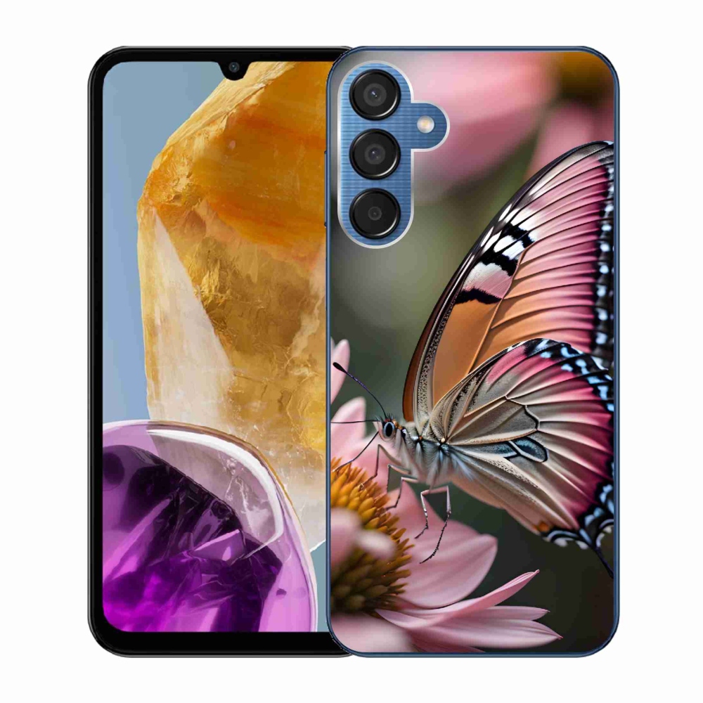 Gelový kryt mmCase na Samsung Galaxy M15 5G - barevný motýl