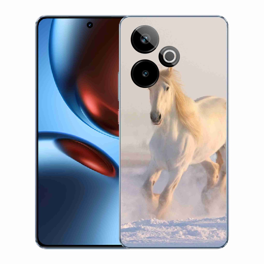 Gelový kryt mmCase na Realme GT 7 5G/GT 7T 5G - kůň ve sněhu
