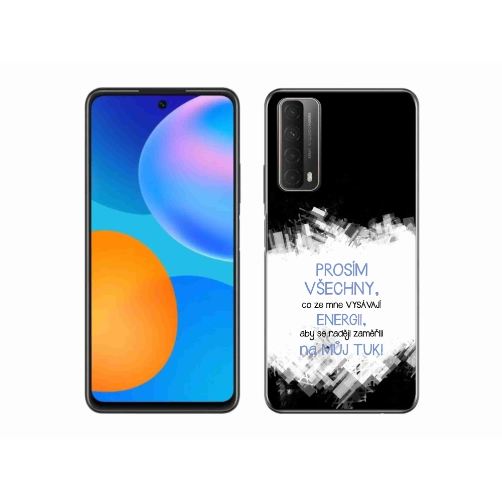 Gelový kryt mmCase na Huawei P Smart (2021) - vtipný text 1 modrý
